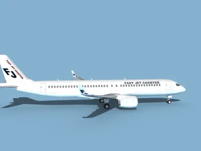 Airbus A220-300 Fast Jet Charter 3D model