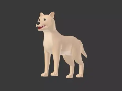 Cartoon German Shepherd Dog Free 3D model