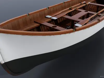 WW2 Italian 8m60cm Lifeboat Low-poly 3D model