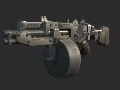 Future sci-fi wasteland-style grenade launcher 3D model