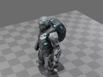 Sci-Fi Space Marine 3D model