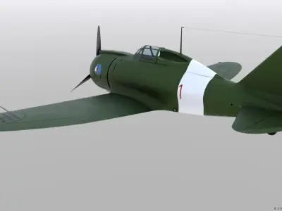 Re2000 Falco I - Catapult version - Not rigged Low-poly 3D model