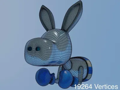 Democrat Donkey Boxer Statue  Low-poly 3D model