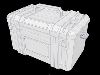 A game ready sci fi supply crate Low-poly 3D model
