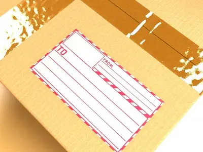 Cardboard Box with Tape 3D model