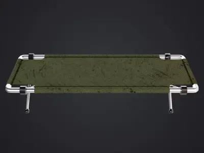 Folding cot Low-poly 3D model