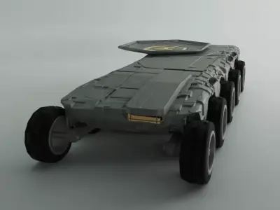 Heli-Pad Futuristic Sci-Fi  Armoured Vehicle 3D model