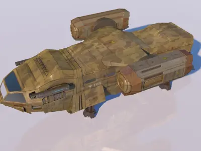 space cargo ship 3D model