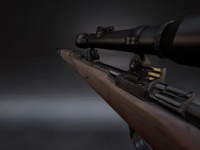 Modern AAA Game Ready PBR Long-range Rifles Pack  Low-poly 3D model