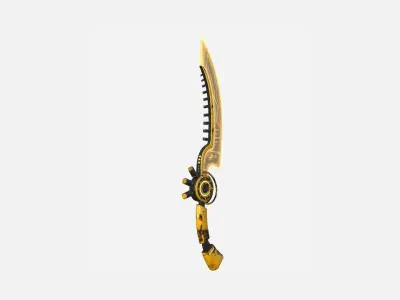 SciFi Dagger A08 Yellow - Sci Fi Weapon Design Low-poly 3D model