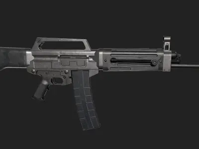 USAS-12 gun Low-poly 3D model
