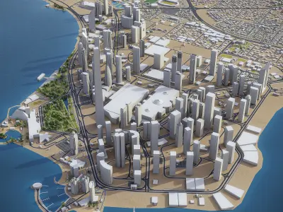 Doha - West Bay Low-poly 3D model