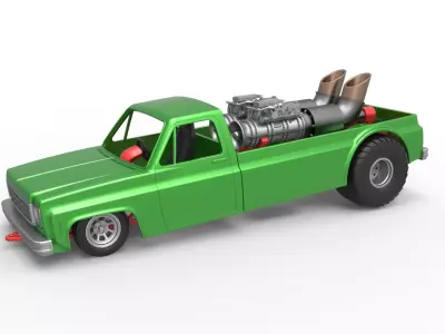 Jet pulling truck 2wd Scale 1 to 25 3D print model