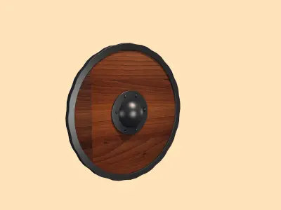 Vintage Wooden Shield 3D model