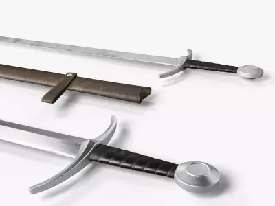 Medieval Sword 04 plus old texture and sheath 3D model