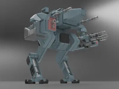 Mesh military robot 3D model