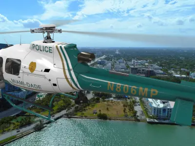 AS-350 Miami Dade Police Animated Low-poly 3D model