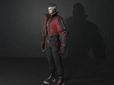 cyberpunk fighter 3D model
