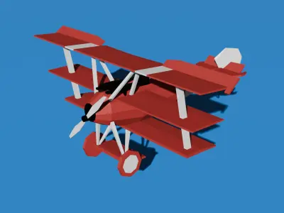 Fokker Dr 1 Free low-poly 3D model