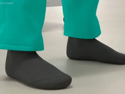 Mens Socks Pair Black 3D model
