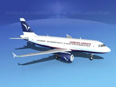 Airbus A319 Hamburg Airways 3D model