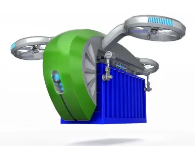 Cargo Quadrocopter Dron Concept 02 3D model