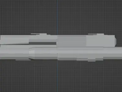 Spaceship Hammerhead Low-poly 3D model