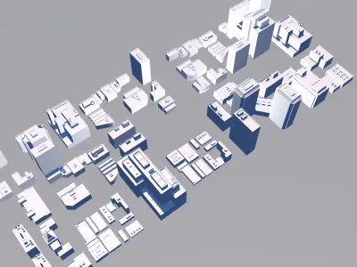 Buildings City building industrial park commercial housing 3D model