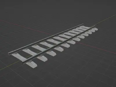 Railroad train track with metal rails Free 3D model