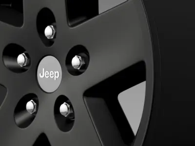 Jeep Wrangler Rubicon black rim 3D model
