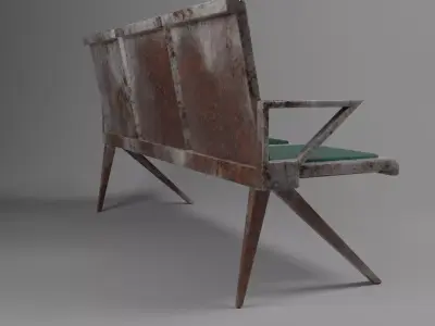 3 Seat Hospital Waiting Chair Free low-poly 3D model