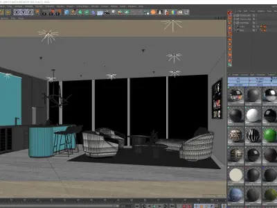 Corona - C4D files - Commercial Interior Space 3D model