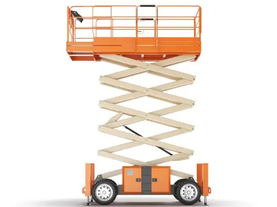 Detailed Scissor Lift Opened And Closed 3D model