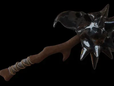 3D Bird Skull Mace model Low-poly 3D model
