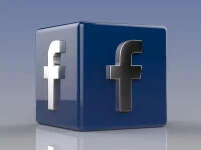 Facebook Logo Low-poly 3D model