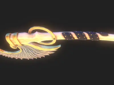 Holy Battleaxe Low-poly 3D model