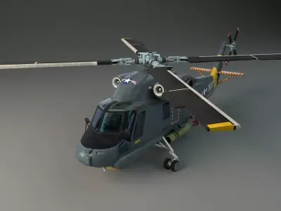 Lowpoly Helicopter - Seasprite SH2F Low-poly 3D model
