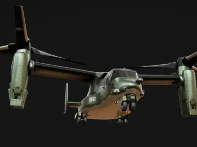 CV-22 Osprey Low-poly 3D model