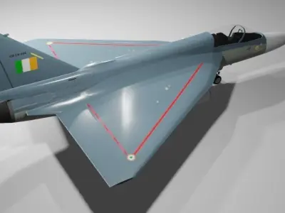 Indian Airforce HAL LCA Tejas 3D model Low-poly 3D model