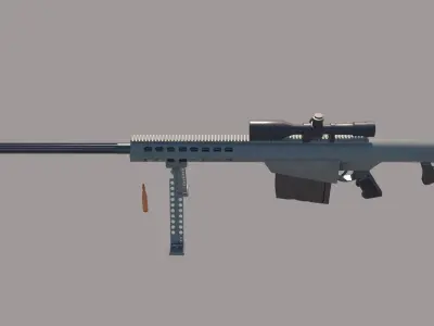 Modern Firearms Animated M107 Low-poly 3D model