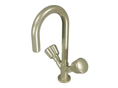 Spectacular Brass Mixer Faucet Low-poly 3D model