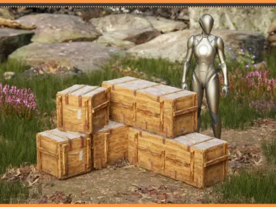 CargoMilitaryBox   GameReady Assets Low-poly 3D model