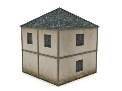 Old Residential House Low-poly 3D model