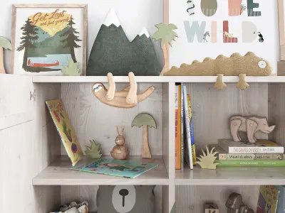 A Large Set Of Decor For A Nursery In Jungle Style 3D model