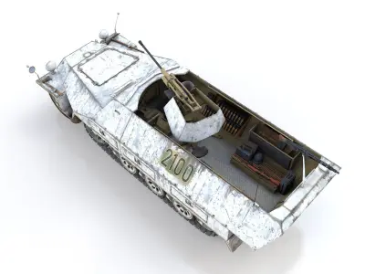 SDKFZ 251 - Ausf D - Anti-Aircraft-Vehicle - 2100 3D model