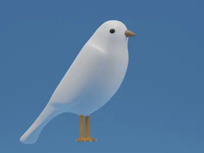 Cartoon Cute Bird Sparrow 3D model