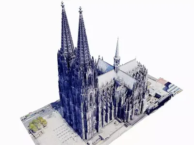 Cologne Cathedral - Kolner Dom Low-poly 3D model