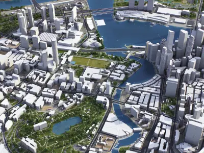 Singapore Low-poly 3D model