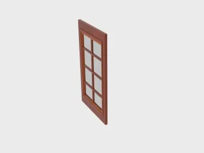Wood Window Low-poly 3D model