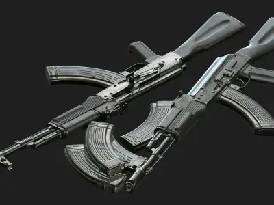 AK-103 two ak - rifles low-poly 3D model 3D model